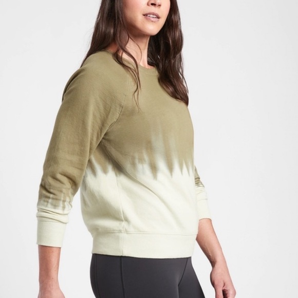 Athleta Tops - Athleta Sundown Dip Dye Sweatshirt Shadow Olive